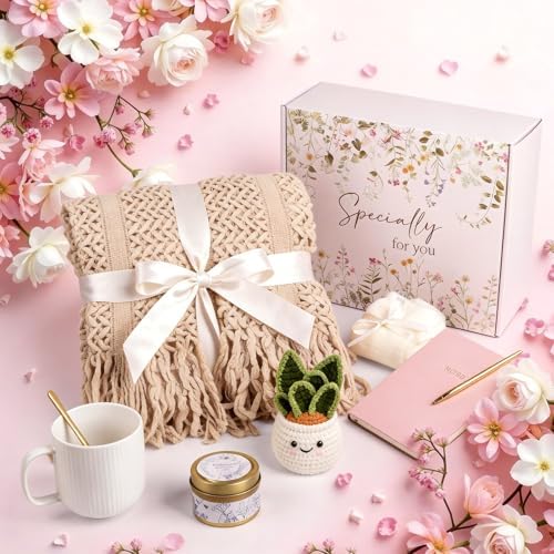 Birthday Gift for Women Friendship, Gifts for Women Birthday Unique Self Care, Gifts Basket for Best Friend, Sister, Mom, Teen Girls, Wife, Girlfriend, Coworker (Khaki)