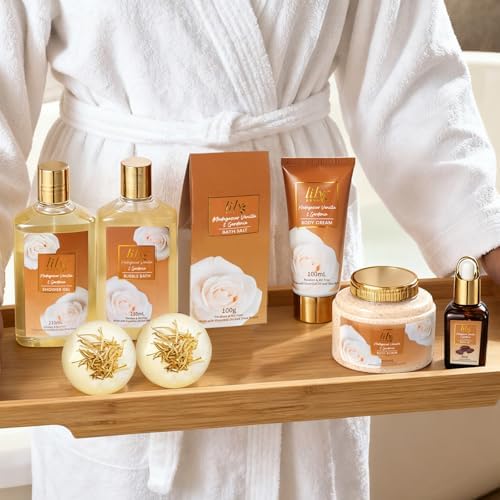9Pcs Vanilla Spa Gifts for Mom, Birthday Gifts, Spa Gift Baskets for Women