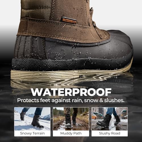 NORTIV 8 Men's Waterproof Winter Snow Boots