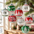 16 Pcs Vintage Glass Christmas Ornament Reflector Decor, 50S