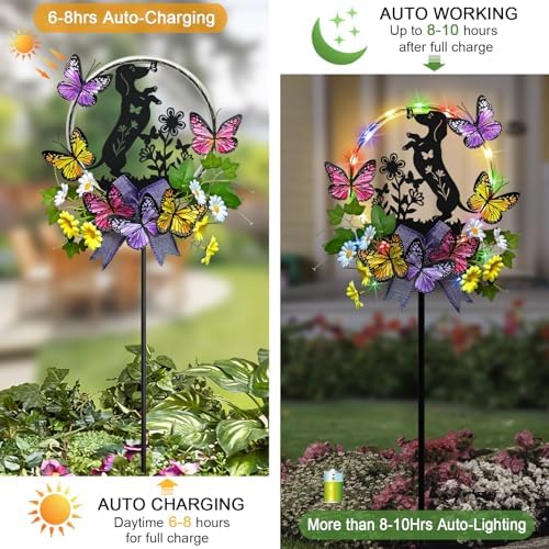 Dachshund Gifts for Women,Outdoor Solar Lights Powered Garden Decor Stake
