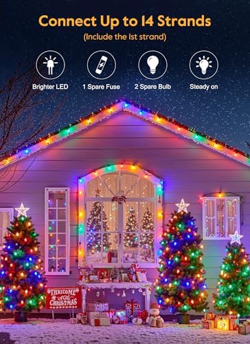 Vintage Christmas Lights Outdoor, 50Ft C9 String Lights with 50 LED Bulbs
