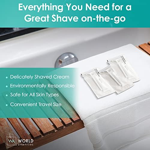 World Amenities Shave Kit (Clear Frosted Sachet) - Hotel Amenities - Includes Twin Blade Razor and Moisturizing Shave Cream