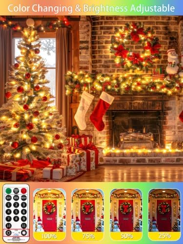 2 Pack 200LED Christmas Lights Indoor Outdoor Warm White to Multicolor