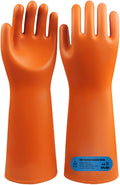Class 3 Insulated Gloves, ASTM D120, 26500V, 1 Pair, Yellow | High voltage dielectric rubber gloves for linemen & electricians. Electrical safety PPE, arc flash protection.