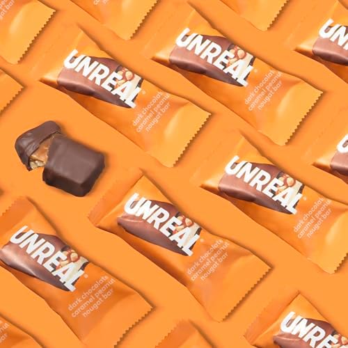 UNREAL Dark Chocolate Caramel Peanut Nougat Bars | 70% Organic Ingredients, Fair Trade, Non-GMO | No Corn Syrup, Sugar Alcohols, Soy | 6 Bags