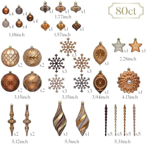 Valery Madelyn 80ct Christmas Tree Decorations Ball Ornaments Set