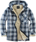 Elesuit Men's Full Zip Fleece Flannel Jacket Shirt Plaid Cotton Hoodie Coat