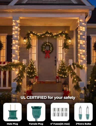 Clear Christmas Lights, 40FT 200 Count Incandescent Mini String Lights, Connectable Waterproof Fairy Light Christmas Decorations for Indoor Outdoor Xmas Tree Garland Garden Patio Party Wedding Decor