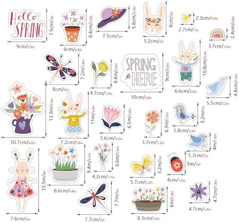 Easter & Spring Decor - 25Pcs Garden Theme Soft Fridge Magnets, Cute Bunny with Flower Pot Magnets for Kids, Spring Classroom Activities, Easter Basket Stuffers & Refrigerator Decor (B)