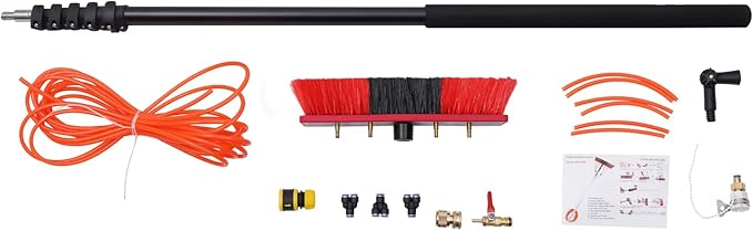 Water Fed Pole Kit Lightweight, 20 Ft Water Fed Cleaning System, Outdoor Window Cleaner Solar Panel Cleaning and Washing Tool for Window Glass Solar Panel (20ft)