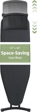 Ironing Board 48x15 Wide Heavy Duty Full Size Iron Board | BlissBoard Sturdy Frame With Ultra Thick Padding, Heat-Resistant Cover, Height-Adjustable