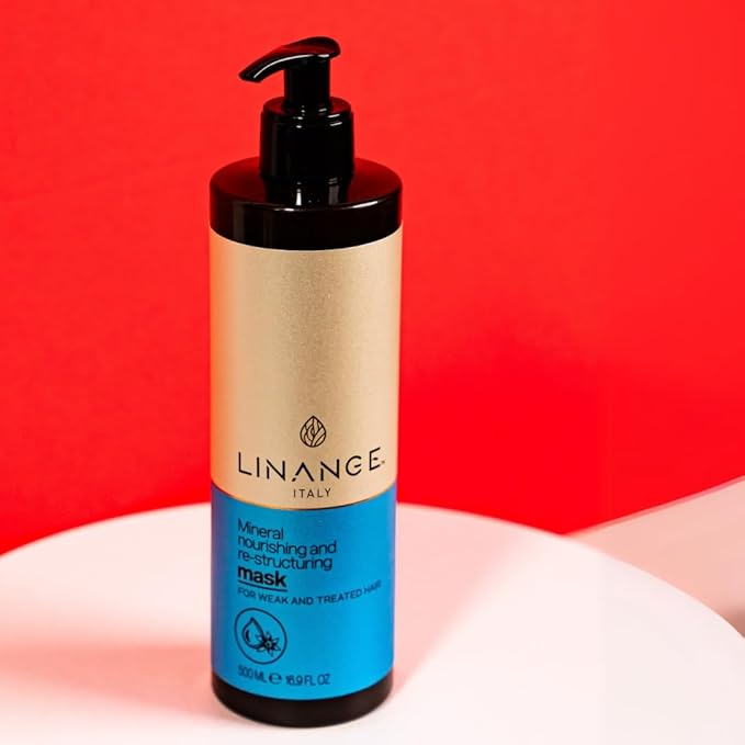 Linange Mineral Shampoo, Mask & Bi-Phase Spray Home Kit | Complete Hair Care System for Damaged & Treated Hair | Mineral-Enriched Formula with Almond Proteins