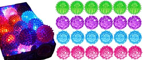 JA-RU Light Up Spiky Balls for Kids (24 Pack) – 695-24p