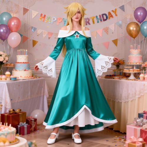 Royal Princess Costume Women Adult Halloween Dress with Accessories Set