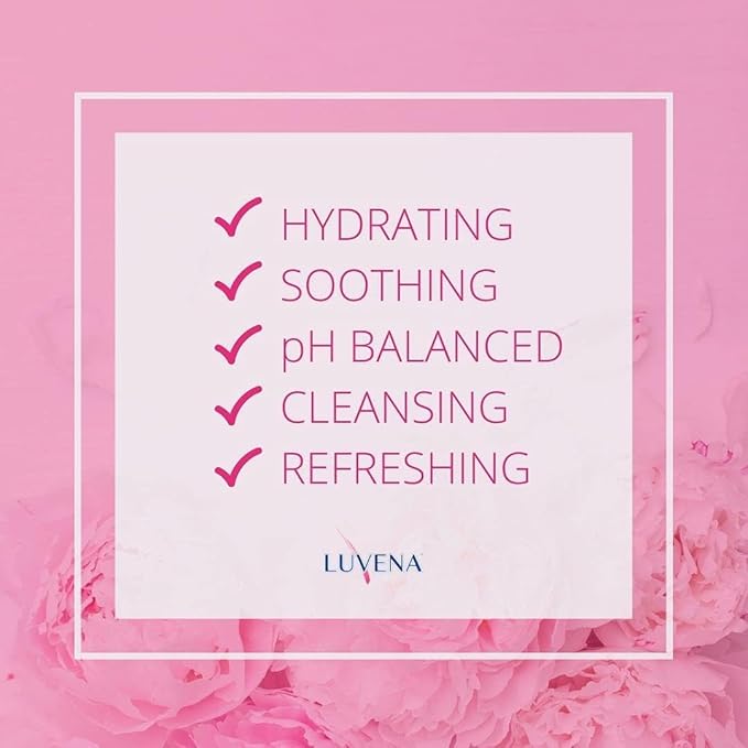 LUVENA Feminine Wash for Women - Intimate Wash - Gentle pH Balanced Cleanser - Vitamin E, Paraben Free - Moisturizing Feminine Care - Odor Resistance - Sweet Pea Scented 6.76 oz