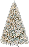 Yaheetech 9ft Pre-Lit Snow Flocked Artificial Christmas Tree, 900 Lights