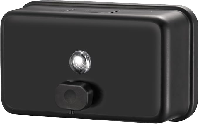 Stardrix Matte Black Stainless Steel Horizontal 1100ml/37oz Capacity Commercial-Grade Soap Dispenser, Wall-Mounted Bathroom Hand Soap Dispenser with Corrosion-Proof Lining and Anti-Leak Pump