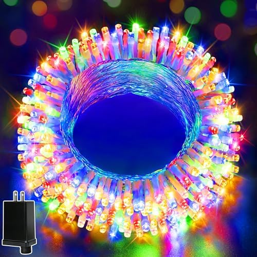 Ollny Christmas Lights 200LED 60FT Indoor, Multicolor Connectable Plug in