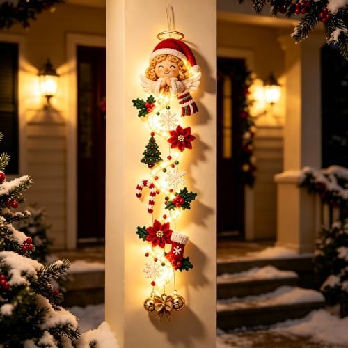 Glowing Christmas Door Hanger,Lighted Christmas Door Hanger Decorations(1#)