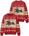 34HD Ugly Xmas Sweater–Funny Knit Christmas Sweater for Women & Men 2025, Long Sleeve Crewneck Holiday Pullover, Unisex Gift