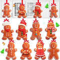 8 Pcs Christmas Kitchen Hanging Ornament, Velvet, Gingerbread Man