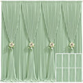 8 Panels Sage Green Backdrop Curtain for Parties Wrinkle Free Dark Green Photo Curtains Backdrop Drapes Fabric Decoration for Weding Baby Shower Birthday Party Photography 40ft(W) x 10ft(H)
