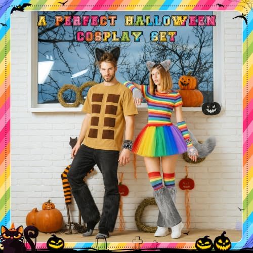 18 Pcs Halloween Rainbow Cat Costume Outfit Funny Couples Halloween Costume