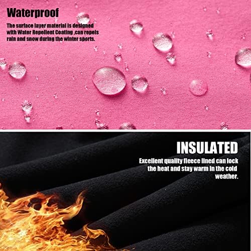 WULFUL Kids Waterproof Snow Ski Pants Boys Girls Outdoor Winter Fleece Hiking Insulated Snowboard Pants