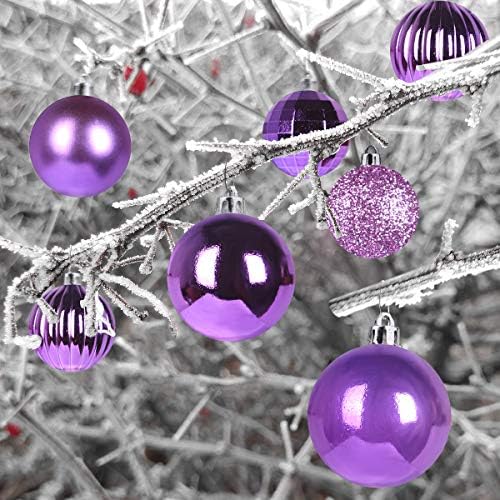 Iris Purple 3.2" Large Christmas Balls - Christmas Tree Decoration Ornaments Shatterproof Hanging Balls for Birthday Halloween Holiday Wedding Decorations Set of 10pcs