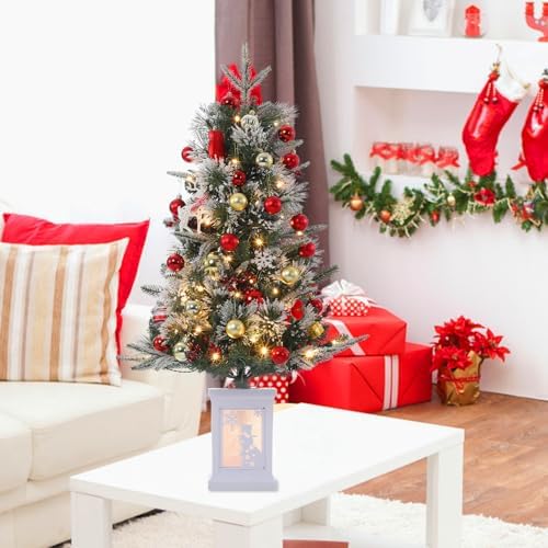 3ft Pre-Lit Artificial Mini Christmas Tree Set of 2, 78 LED Lights