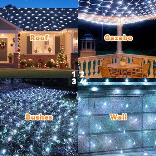 LitHome 21FT x 5FT Christmas Net Lights Outdoor Mesh Lights Connectable