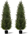 Vitalismo 6FT Artificial Cedar Trees Set of 2 for Outdoor Front Porch