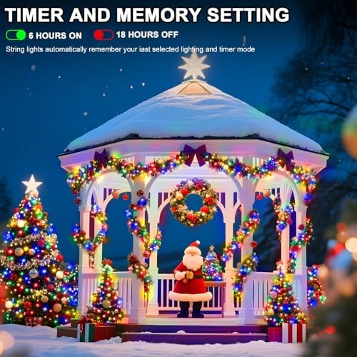 328 FT Christmas Light 1000 LED Xmas Lights Outdoor Christams String Lights Waterproof 8 Modes & Timer, Fairy Lights Plug in for Weeding, Patio, Party, Holiday,Christmas Decor (Multicolor)
