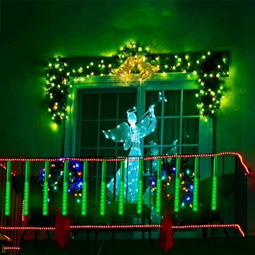 Green Meteor Shower Lights for Halloween Christmas Alien Decoration Outdoor