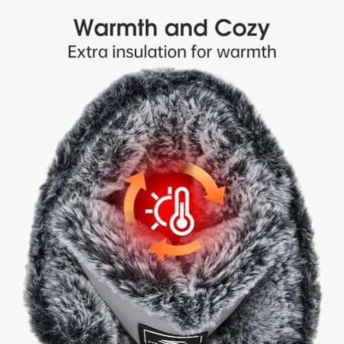 HOBIBEAR Womens Winter Boots Warm Faux Fur Lined Snow Boots Cold Weather Outdoor Shoes Water Resistant