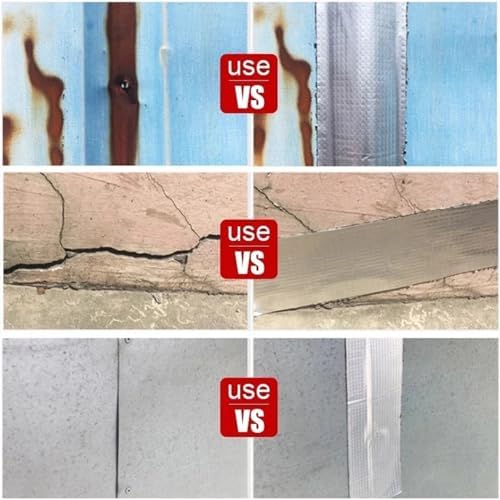 Waterproof Tape Butyl Tape Aluminum Foil Tape Butyl Tape Roof Leakproof god kvalitet Tape Aluminium Foil Adhesive Tape Crack Repair Anti-Leakage Pipes Walls Leak Sticker Super Nano Tapes(10cm X 5 Mete