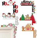 Qunclay 6 Pcs Christmas Door Corner Frame Decoration Christmas Door Topper