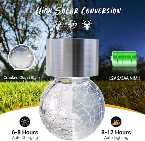 GIGALUMI Solar Lights Outdoor Garden Decor Hanging Lantern for Outside 12Pc