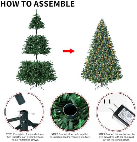 6FT Prelit Christmas Artificial Tree with Led Lights, Lighted Xmas Tree