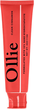 Ollie Fluoride Free 10% Nano Hydroxyapatite Toothpaste, Clean Cinnamon, 4oz | Rod-Shaped Nano HAP, Remineralizes Enamel, Reduces Sensitivity, Reverses Small Cavities, Naturally Whitens Teeth, (Pack of 1)
