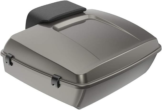 Advanblack Road Glide Tour Trunk Pack Industrial Gray Chopped Tour Trunk Pack Backrest Pad for '97-'25 Harley Touring Road King Street Glide Electra Glide CVO models