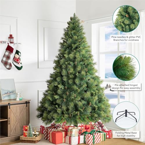 Naomi Home Vail 7.5ft Artificial Prelit Pine Cone Christmas Tree