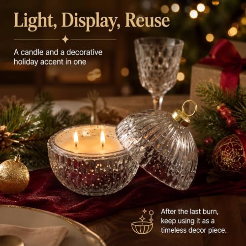 4 Pack 4'' Glass Christmas Candle Jars for Candle Making, Silver