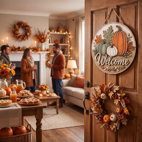 Fall Decor - Fall Welcome Sign for Front Door | Thanksgiving Decorations