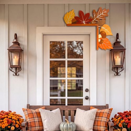 Qunclay 6 Pcs Fall Door Corner Decorations Fall Door Topper
