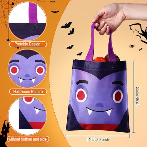 Sweetude 120 Pcs Halloween Tote Bags Bulk Halloween Trick Treat with Handle