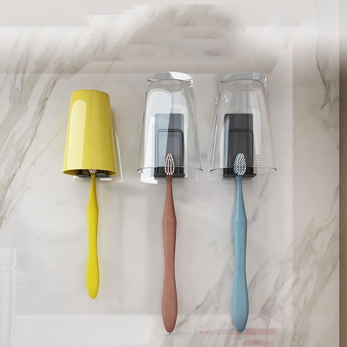 Toothbrush Rack Modern Electric Toothbrush Holder Wall Mountain Toothbrush Holder Multifunctional Storage Rack Bathroom Accessories Bathroom Toothbrush Holder(A)
