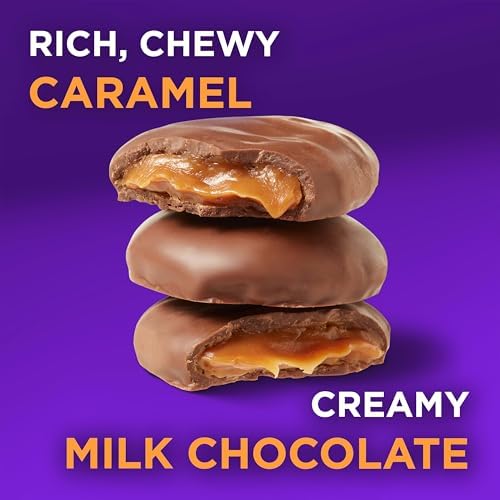 RUSSELL STOVER Halloween Milk Chocolate Caramel Pumpkin, 1.3 oz. (Pack of 18) - Bulk Halloween Candy