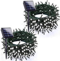 Solar Christmas Lights Outdoor 2 Pack 76FT 200 LED String Lights Cool White